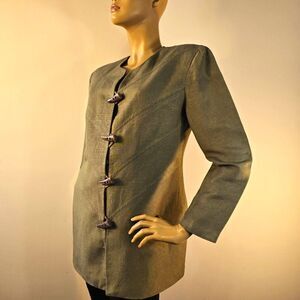 DEPECHE Mode Vintage Linen Blazer Jacket Made in USA Womens Sz 10 DÉPÈCHE Mode